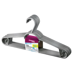 Kit Cabide Primafer 6 Unidades Cinza Estrutura Reforçada Antideslizante Resistente Roupas Sanremo