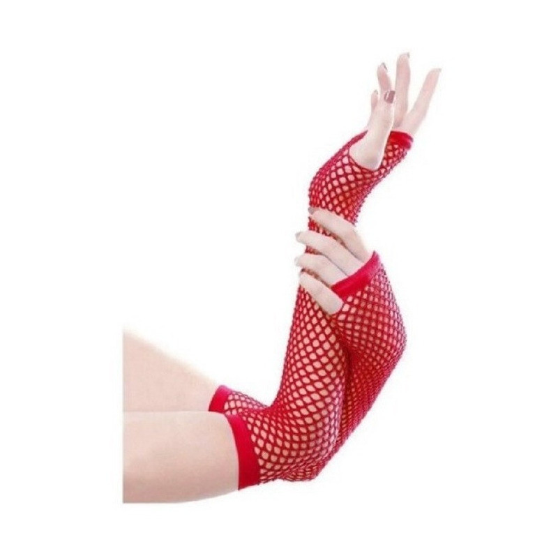 Luva Arrastão Longa - Acessórios de Moda e Festa - Vermelho