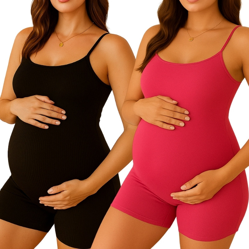 Kit 2 Macacões Gestante P ao G3 | Macaquinho Estiloso Confortável Roupa Grávida Maternidade em Oferta na Shopee