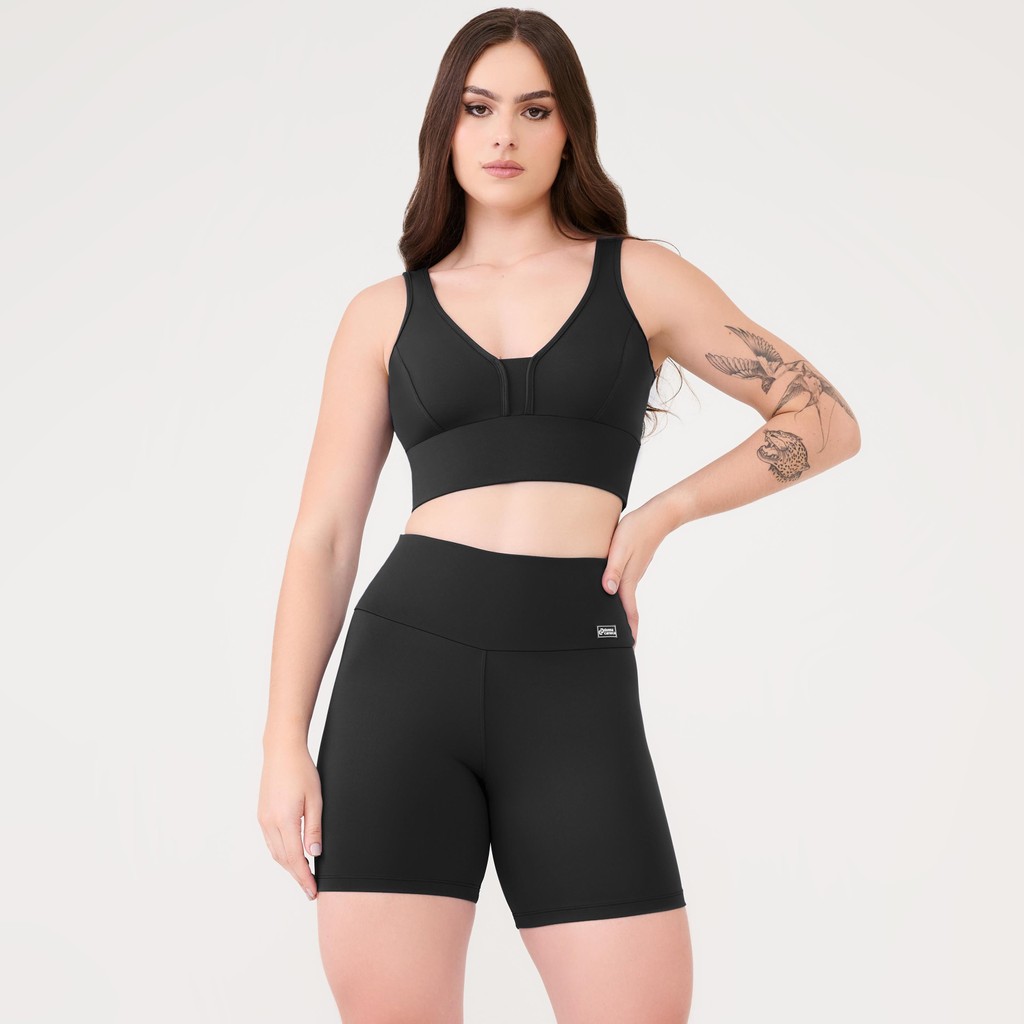 Short Basics Preto Poliamida em Oferta na Shopee