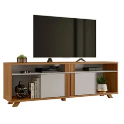 Rack Bancada para TV até 70 Polegadas 1,80m NT 1320 Freijó / Off White