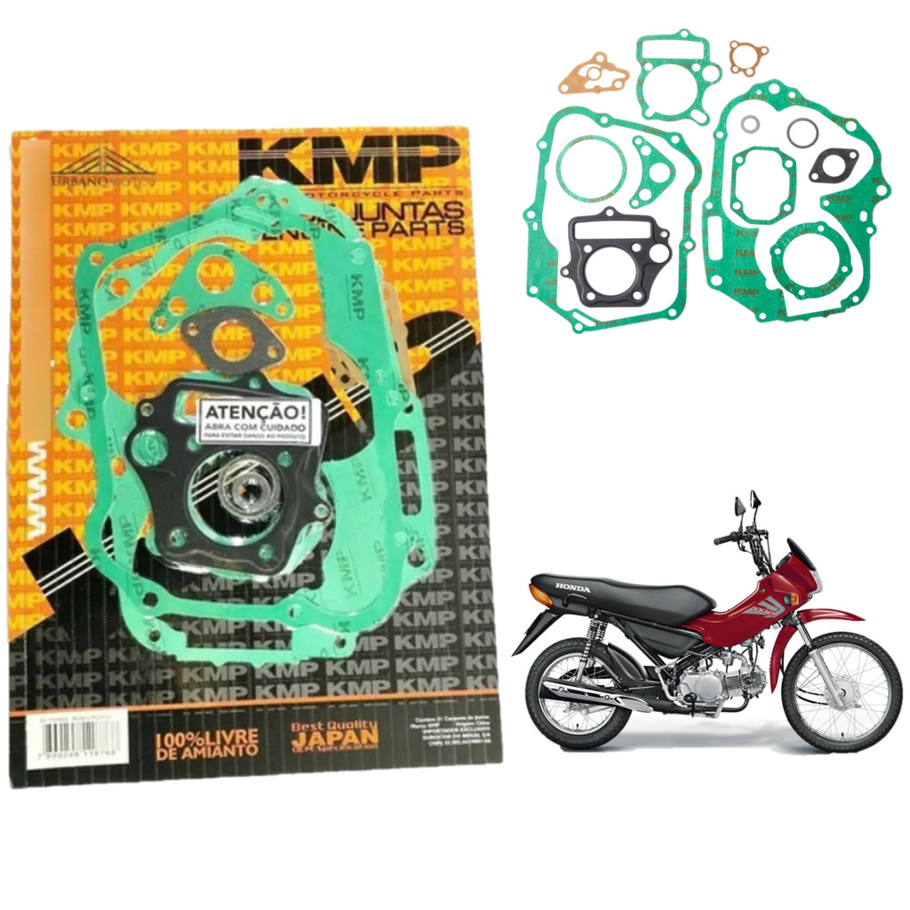 Jogo Juntas Completo Honda Pop 100 2007/2015 Kmp Original Motor Moto