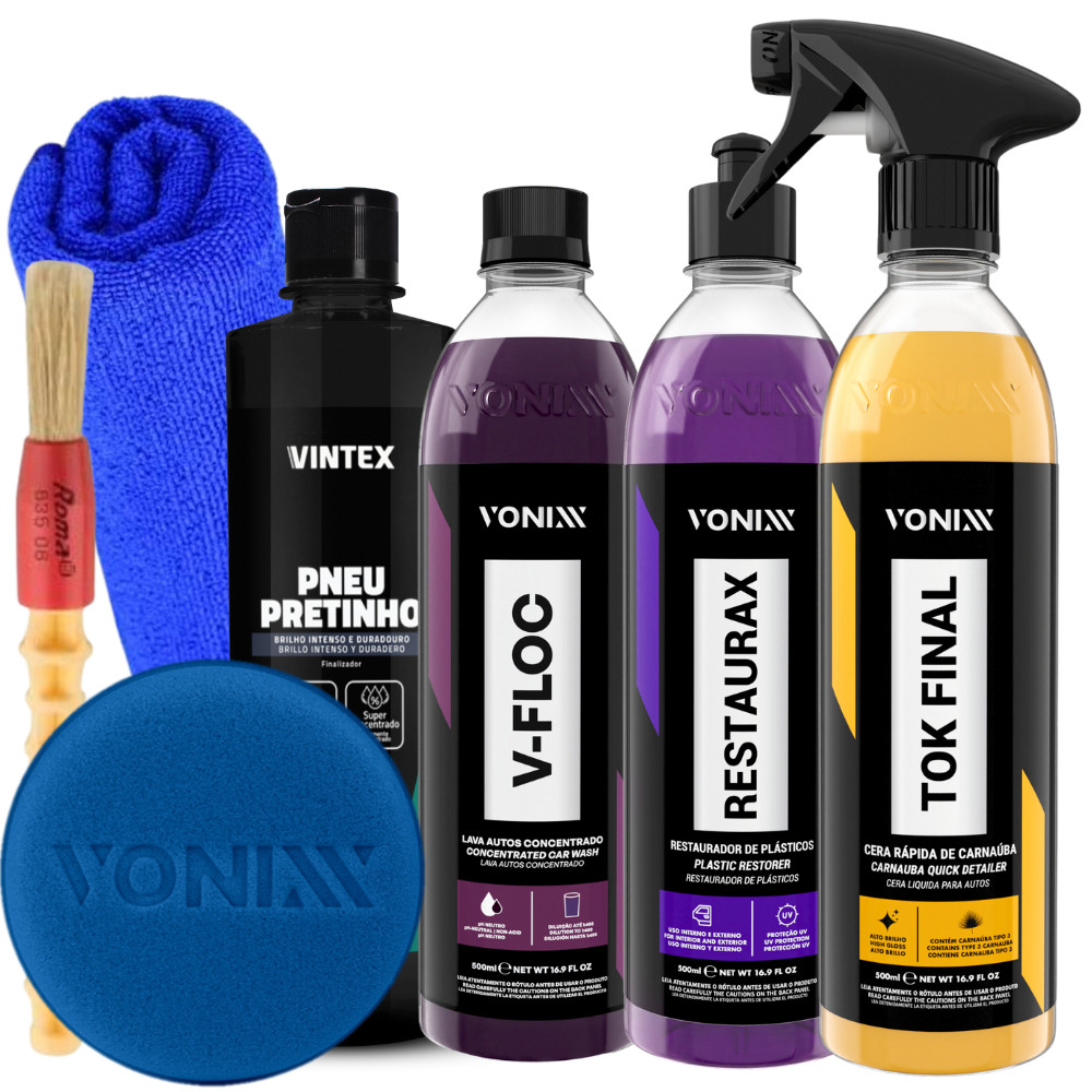 Kit Shampoo V-Floc Cera Tok Final Pneu Pretinho Restaurax Vonixx em Oferta na Shopee