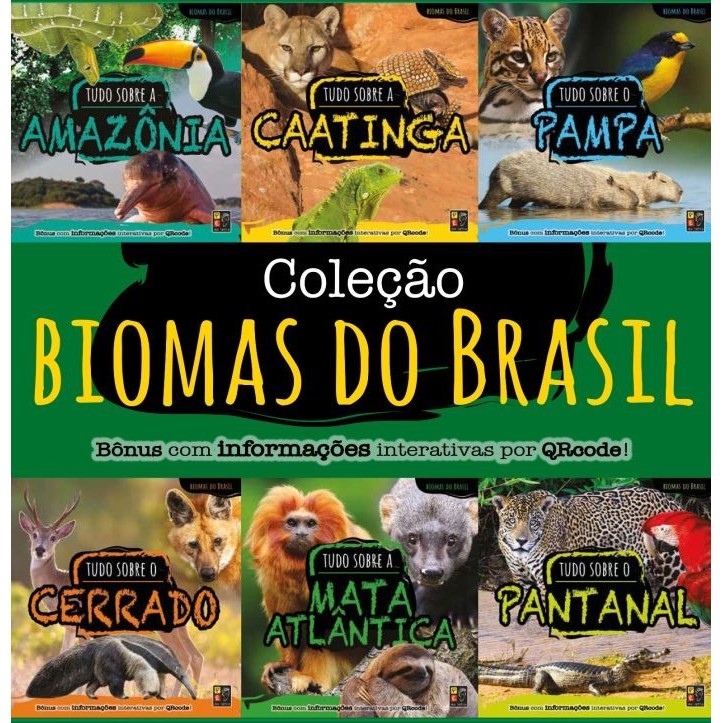 Conjunto com 6 Livros sobre Biomas do Brasil em Oferta na Shopee