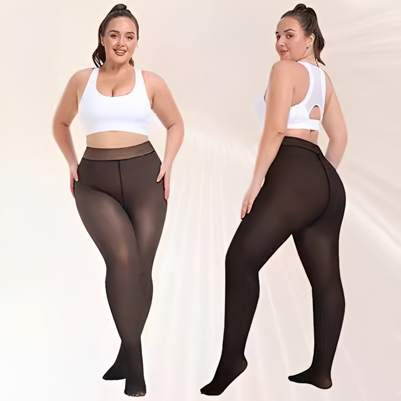 Meia Calça Plus Size Feminina Moda Forrada Pelúcia Legging Grossa Super Elástica Translucida
