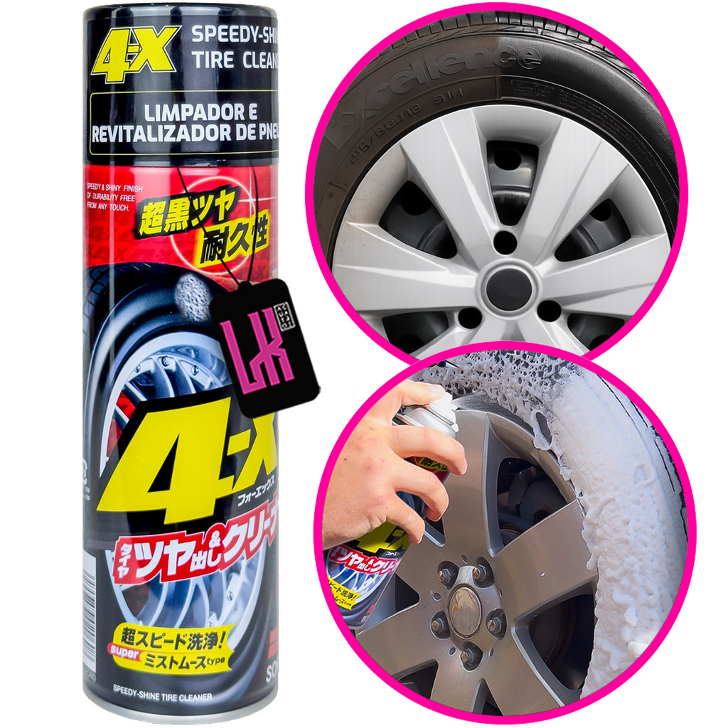4X SPEED SHINE TIRE CLEANER 470ml SOFT99 LIMPADOR E REVITALIZADOR DE PNEUS