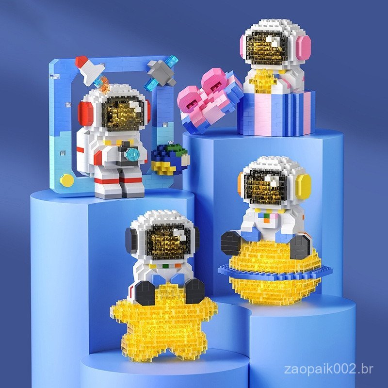 Astronauta Doll Cartoon Building Block Bricks Toy Assembly Particle Children Desenvolvimento Educação Coleção Brinquedos