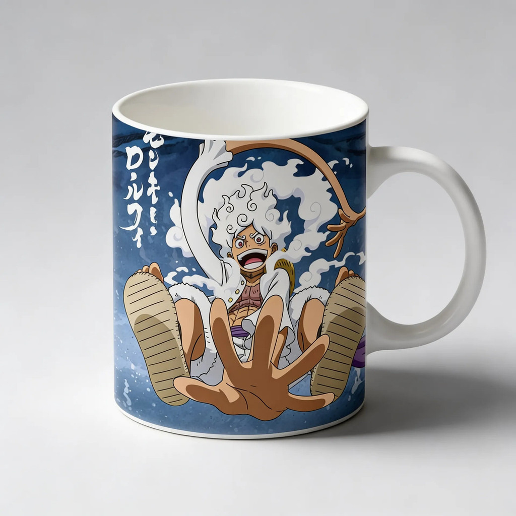 Caneca One Piece Zoro Luffy Gear 5 Shanks Chopper Branco Luffy No Gear 5