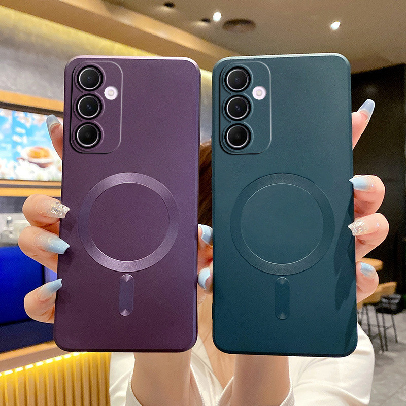 Luxo Magnético Macio TPU Caso De Telefone Para Samsung A05S A06 A07 A14 A15 A16 A17 A24 A25 A26 A34 A35 A36 A37 A54 A55 
