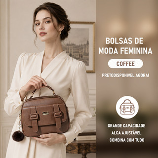 JAMI JAMI Bolsa Feminina com Alça Lateral Transversal Faixa de Mão de Couro B736
