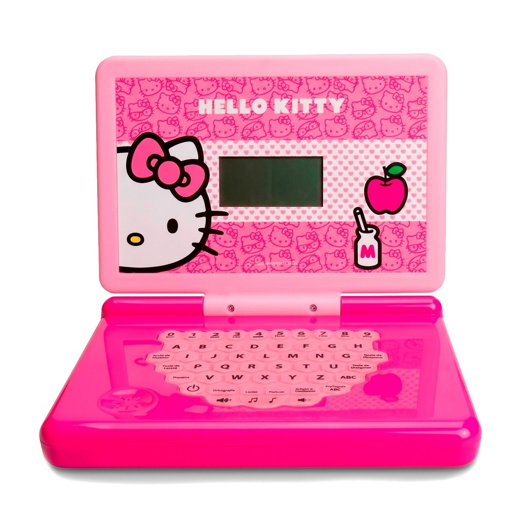 Laptop Infantil Bilíngue Hello Kitty Rosa Notebook Educativo Inglês E Português Meninas - Candide