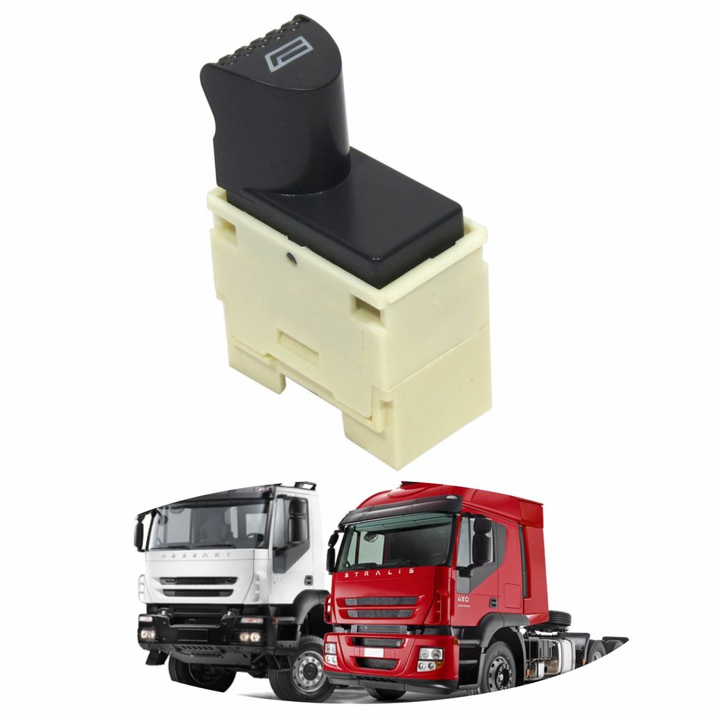 BOTÃO INTERRUPTOR VIDRO ELÉTRICO PORTA LADO ESQ STRALIS NR 2009 A 2012/TRAKKER 2009 A 2012 41221005/SKU1518