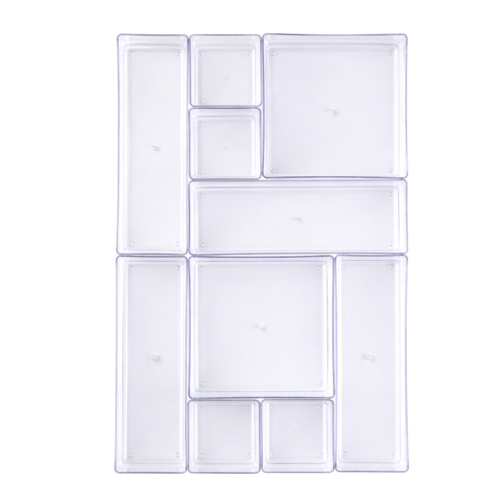 10 Organizadores Modulares Acrílico Transparente  Multiuso