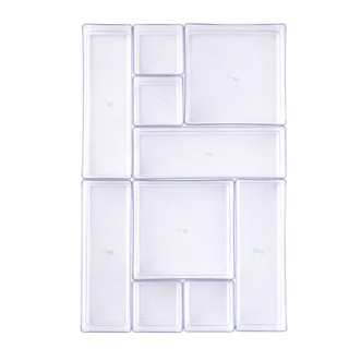 10 Organizadores Modulares Acrílico Transparente  Multiuso