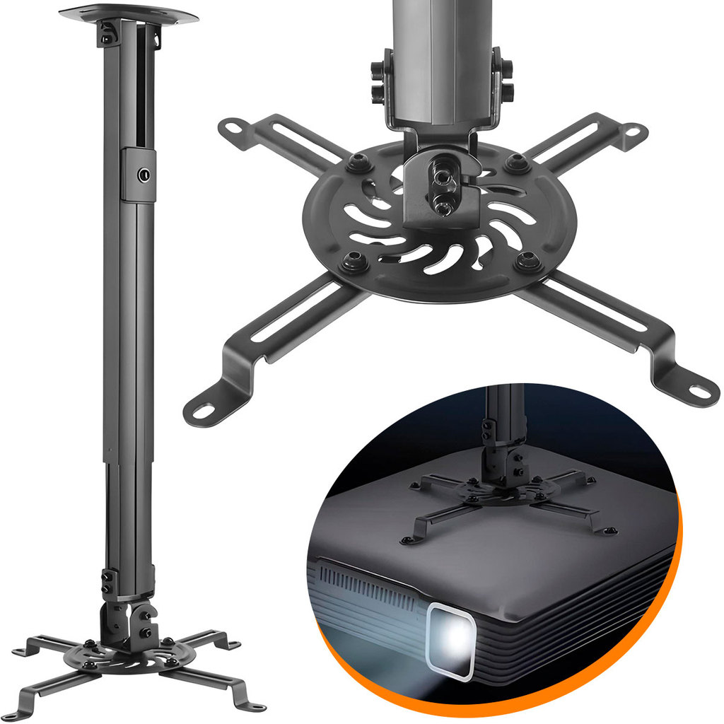 Kit Suporte Teto Par ELG PRO1100B Projetor Caixa Som Ajustável Universal Resistente Profissional