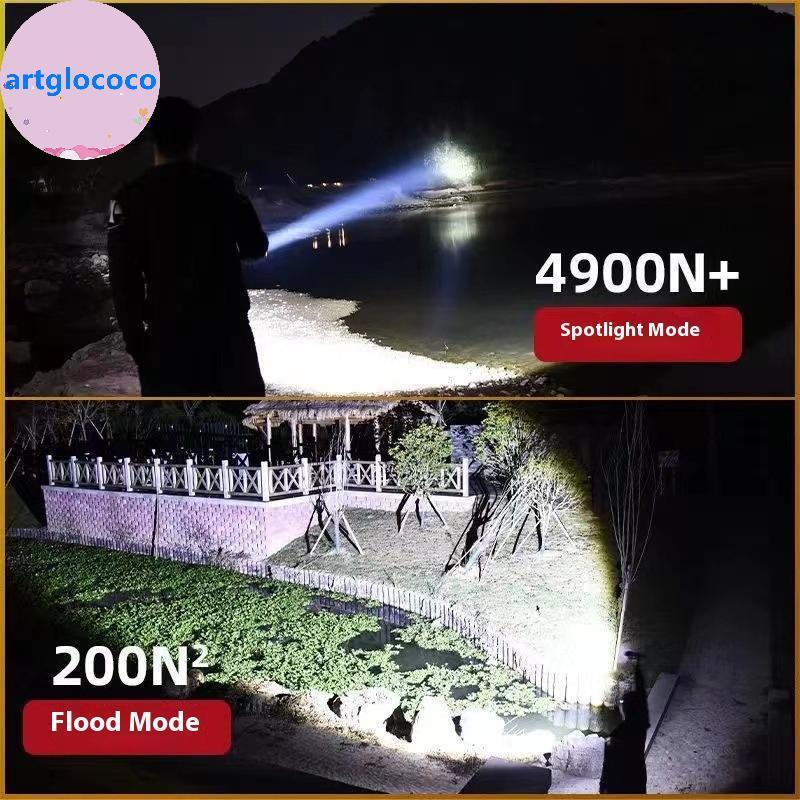 Artglococo Poderosa P50 Led Tipo-C Lanternas De Carregamento Luz Brilhante Holofotes De Emergência Zoom Telescópico Embu