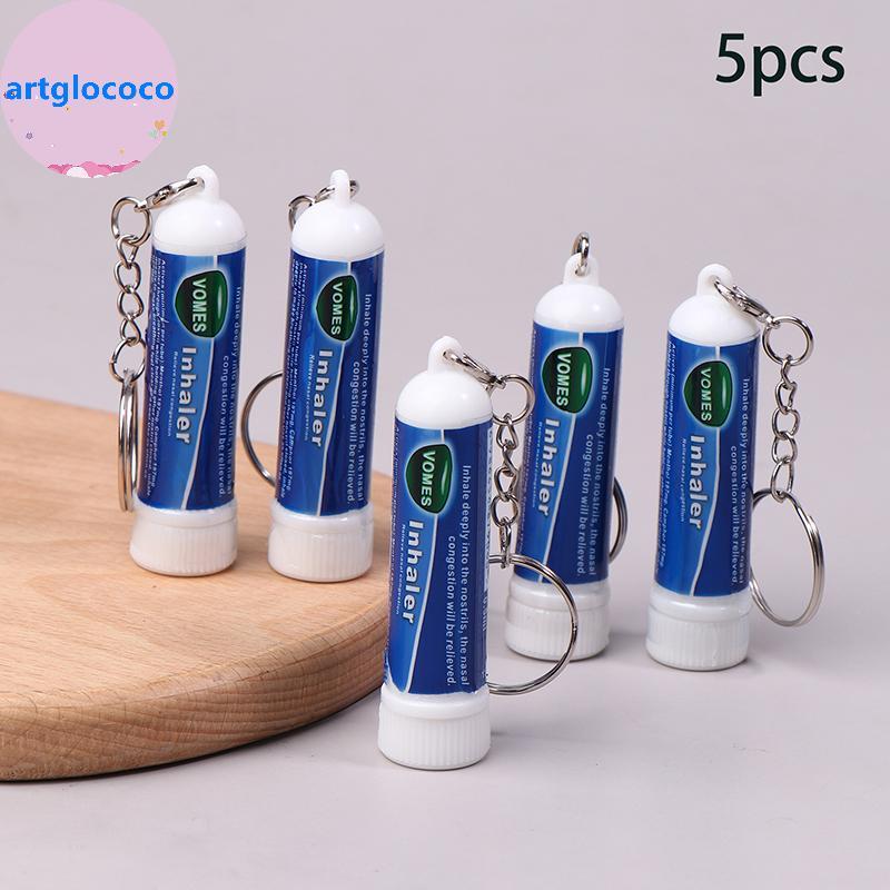 Artglococo 5 Pcs Nasal Sti Chaveiro Impulsiona Tubos Inaladores De Foco Refrigeração Inalador Aromaterapia Barra De Ener