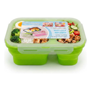 Marmita Silicone Hermética 2 Divisórias Microondas Sem Bpa - MGC