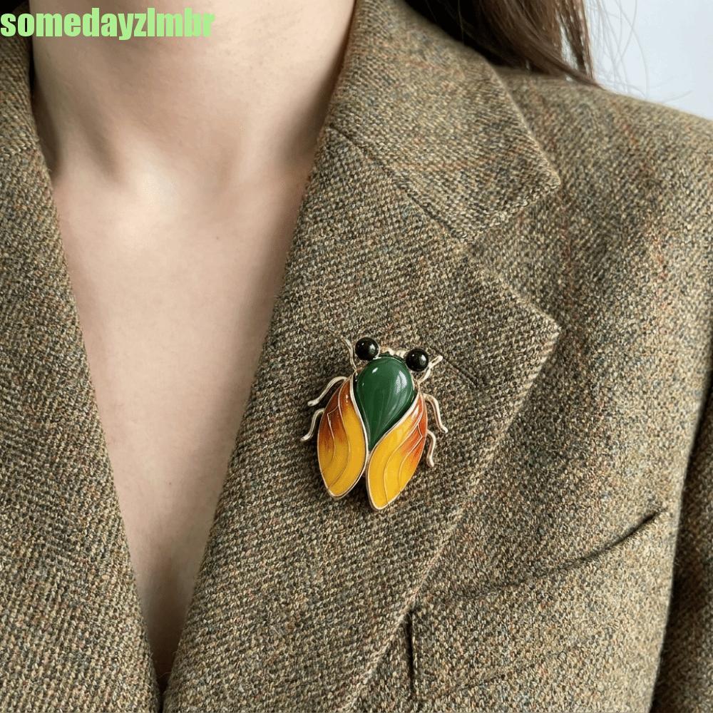 SOMEDAYZL0M Broche De Cigarra , Alfinete De Lapela De Inseto Semelhante A Real De Liga , Esmalte Decorativo Estilo Chinê