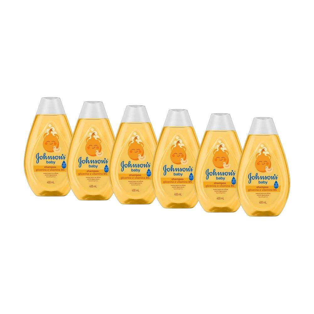 Kit com 6 Shampoos Johnson's Baby Regular 400ml cada