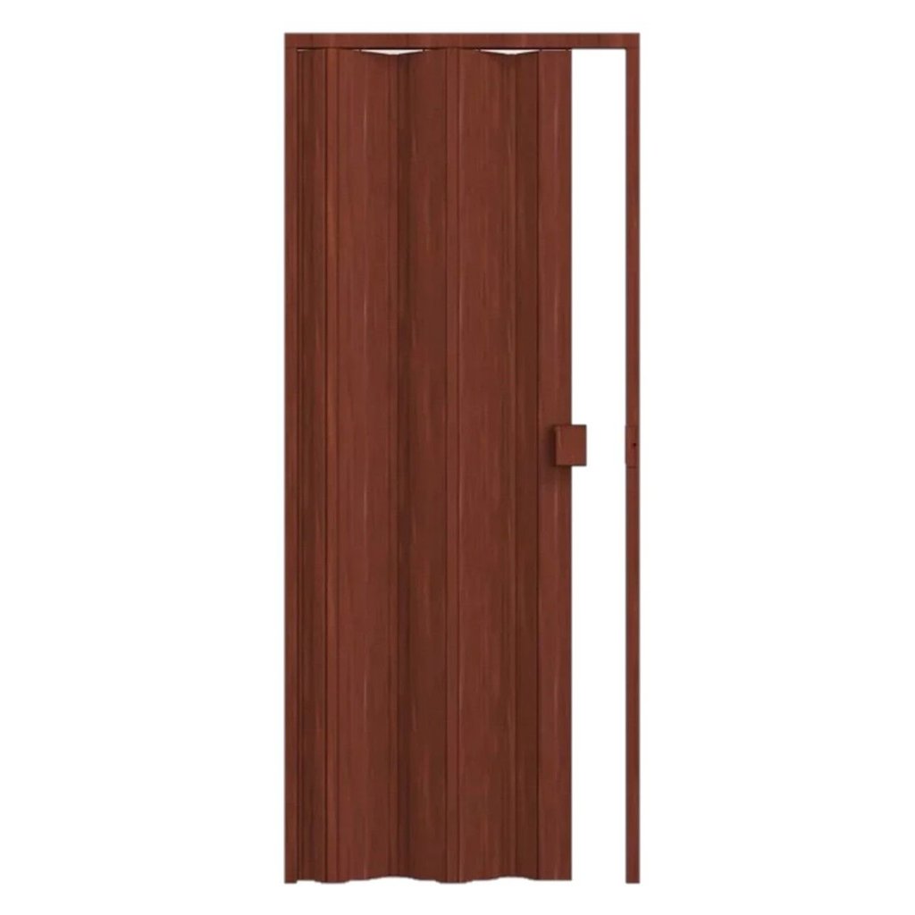 Porta Sanfonada de PVC 210x85cm Permatti Mogno Madeira Mogno Madeira
