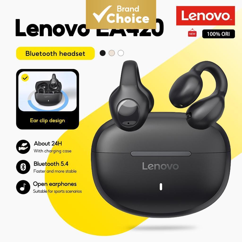 Fones de ouvido Lenovo EA420, TWS sem fio, tipo de clipe auricular em U, Bluetooth 5.4, controle por toque, longa