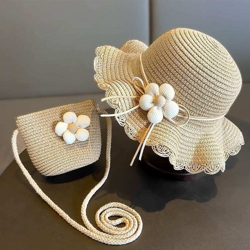 Europeu americano protetor solar chapéu de palha moda princesa estilo praia guarda-sol chapéu moda saco acessórios bonit