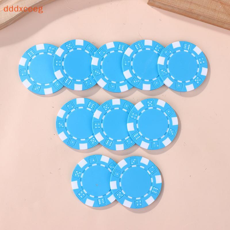 [dddxceeg] 10 Peças De Chips De Pôquer De Plástico ABS Casino Texas Hold'em Poker Moedas De Metal 11.5g Game Chip Set Ac