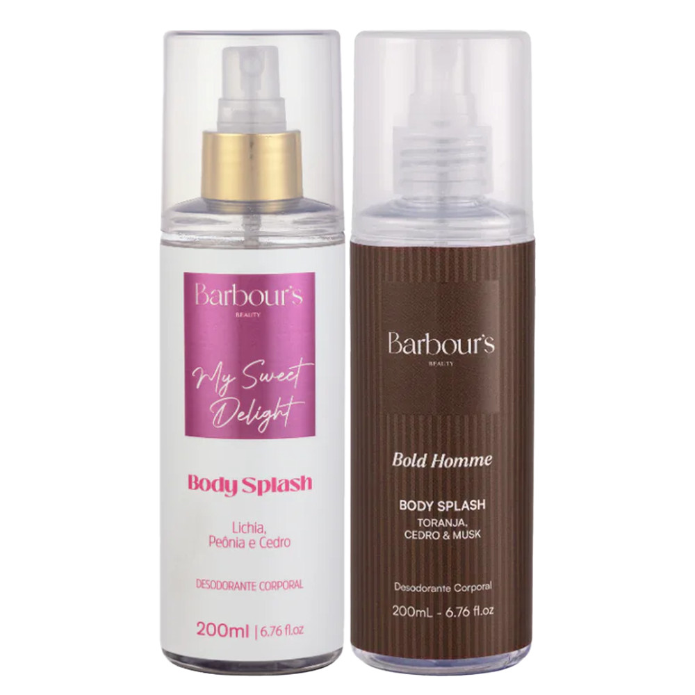 Kit Body Splash Bold Homme + My Sweet Delight Desodorante Colônia Barbour's Beauty