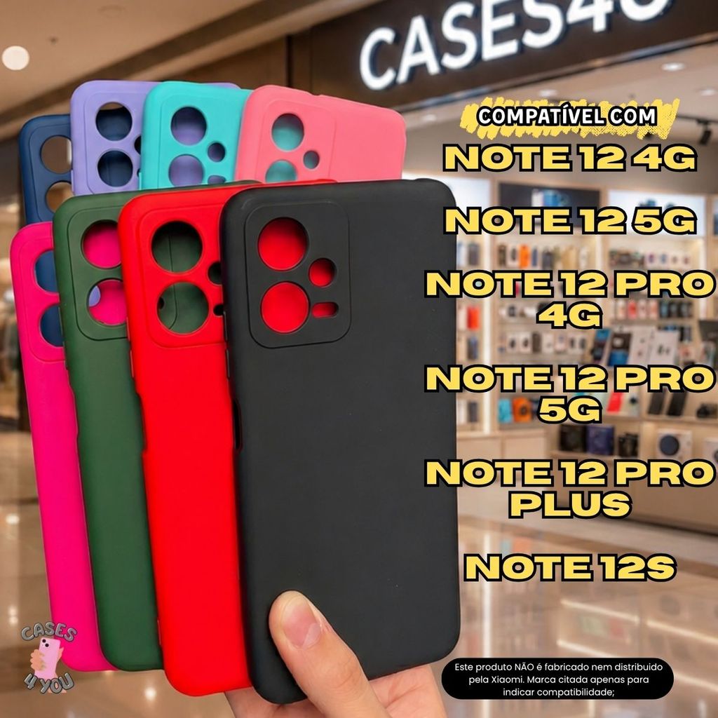 Capa Capinha Aveludada Compatível com Xiaomi Redmi Note 12 4G Note 12 5G Note 12