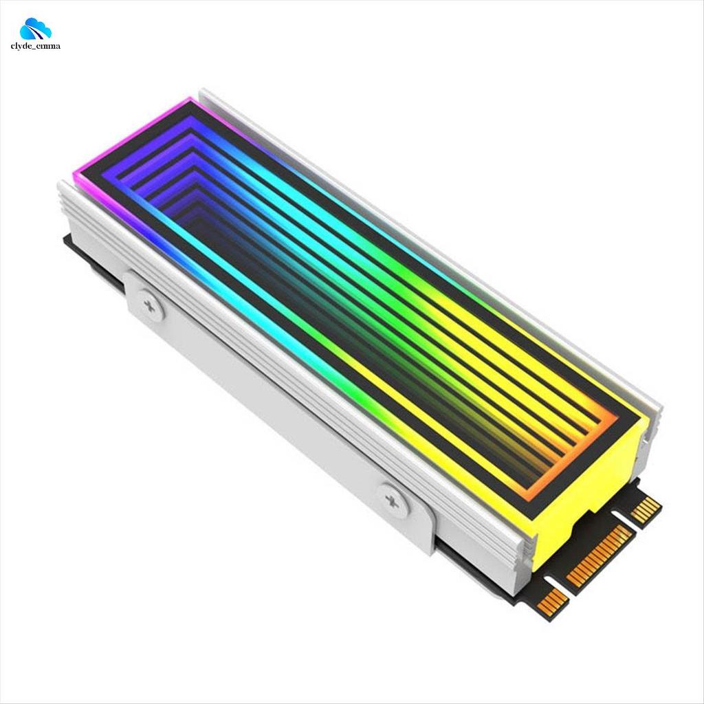 2280 SSD M2 Radiador PC RGB M . 2 Nvme Cooler Dissipador De Calor Efeito Abismo Infinito Prata
