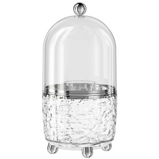 Balde de armazenamento de pincel de maquiagem rotativo luz luxo transparente Desktop batom armazenamento com tampa Anti-
