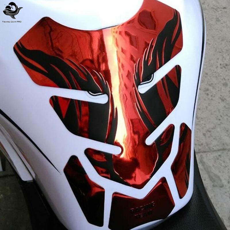 PFG Motocicleta Tankpad Stier Espinha De Peixe 3D Tanque Almofada Stiers Óleo Gás Protetor Capa Decoração Chama Acessóri