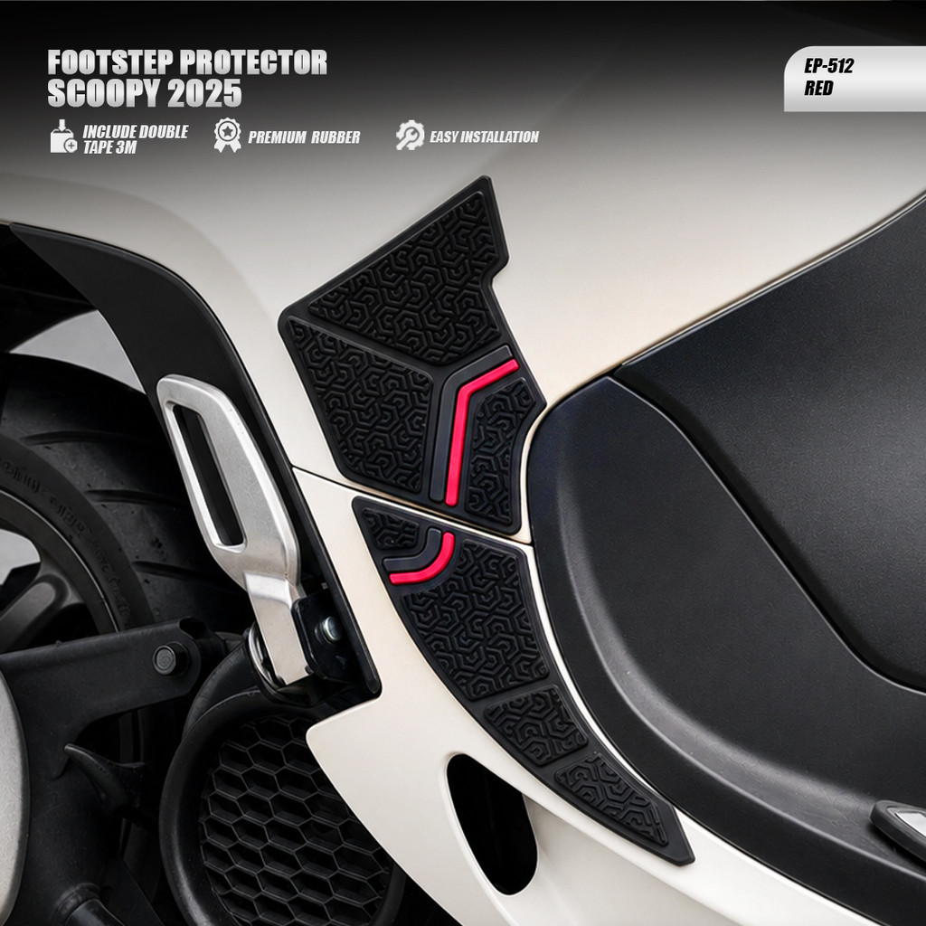 EXIE ART Protetor De Passos Honda Scoopy 2025-2026-Lateral Do Corpo Apoio Para Os Pés De Borracha Acessórios Motocicleta