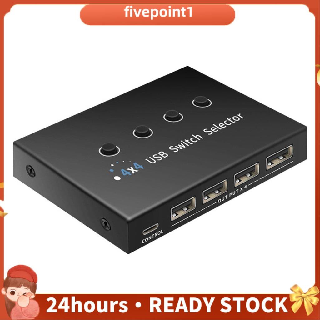 4 Em 4 Saídas KVM USB2.0 Switch Hub Adaptador USB2.0 Impressora Splitter Switcher Para PC Laptop Teclado Mouse Monitor