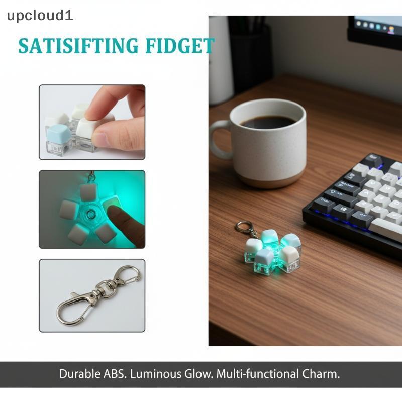 [upcloud1] Bread Keycap Clier Fidget Keychain Botão Giratório Alivia O Estresse E A Ansiedade Para Mesa De Escritório Ou