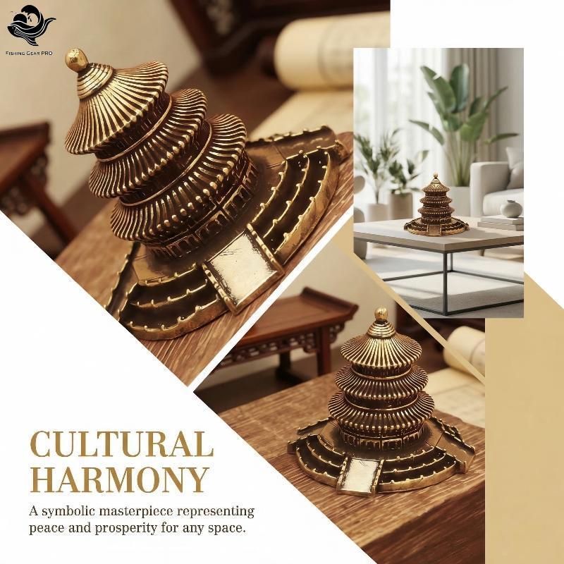 PFG Estatuetas De Arquitetura Chinesa De Latão Antigo Modelos De Construção De Cidade Antiga Decoração De Casa Destaque
