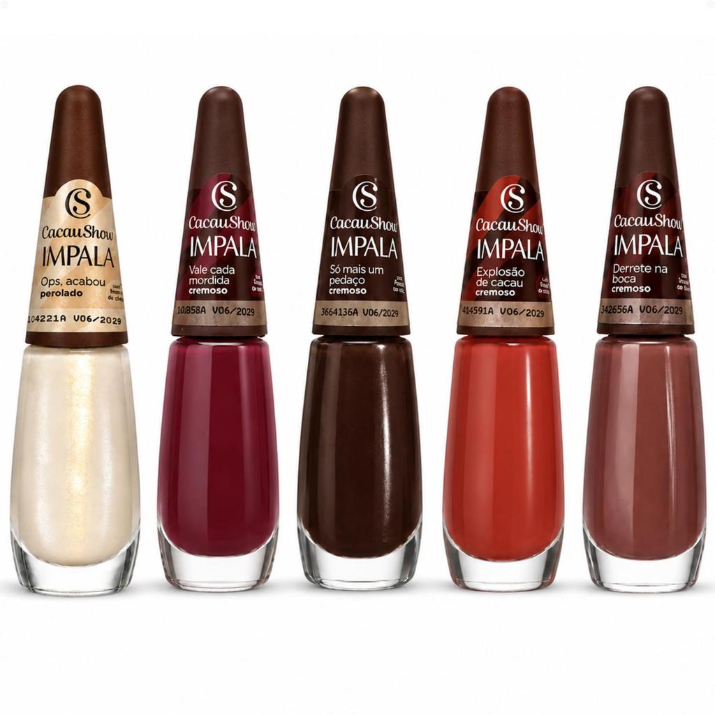Kit Impala Cacau Show Completo Com 5 Esmaltes