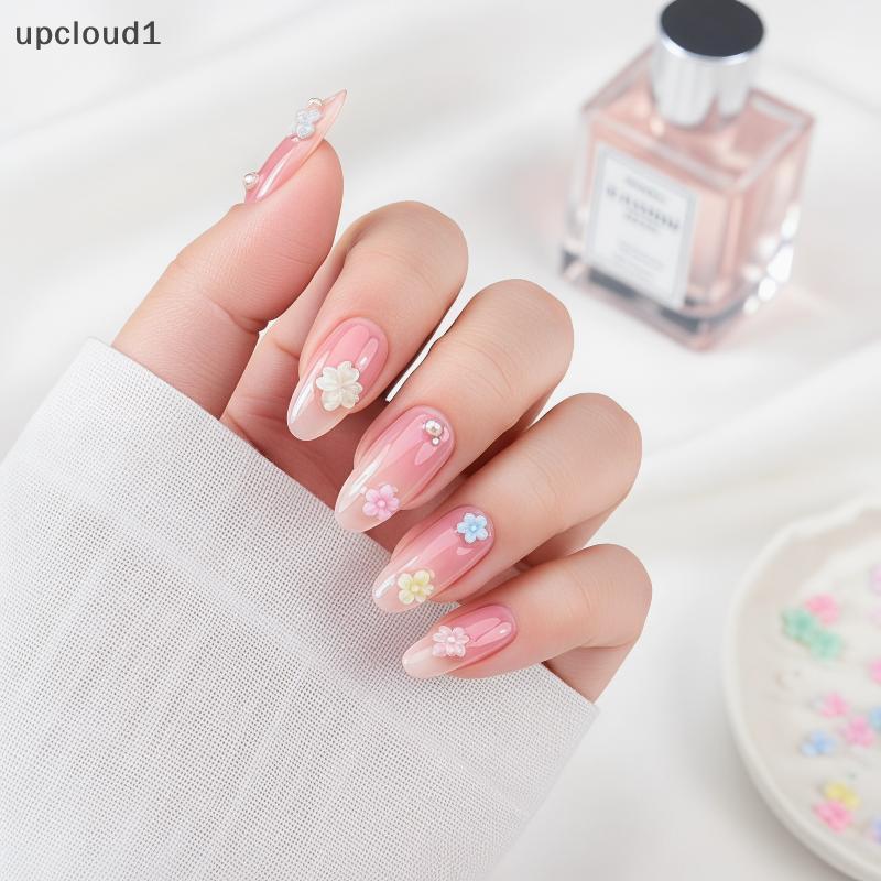 [upcloud1] Bonito 3D Pastel Macaron Flor Nail Art Encantos Com 6 Grade Caixa De Armazenamento Perfeito Para DIY Design H