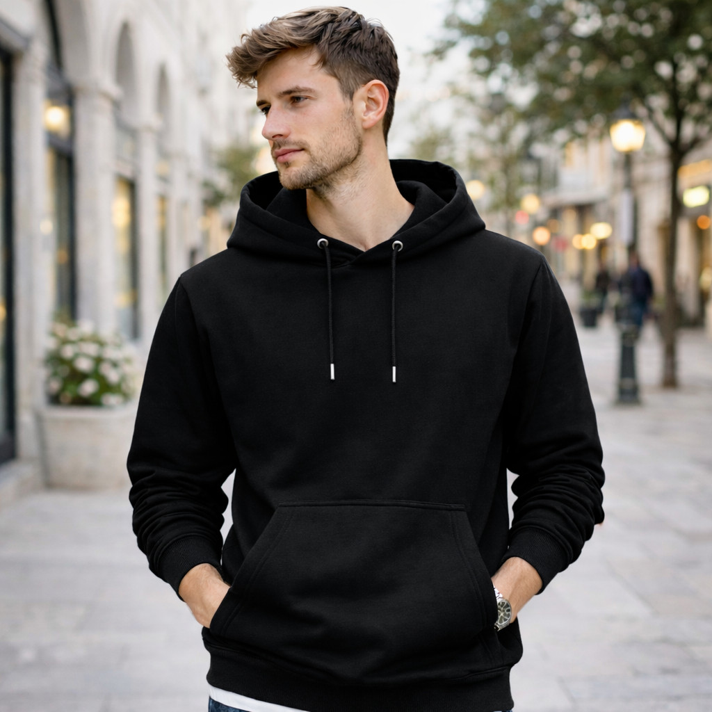 Moletom Casaco Canguru Flanelado Inverno Capuz Liso Confortável blusa de frio forrada Lançamento Quentinho