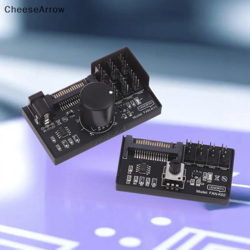 Controlador De Velocidade Do Ventilador CC PWM SATA DC Power On 4Pin Governador NAS Servidor Regulador 4 Vias 6 Fan HUB 