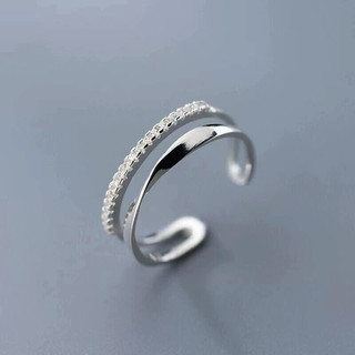Anel simples de zircônia, feito de prata esterlina S925, joia elegante, um presente de casamento para mulheres FIHG RCEX