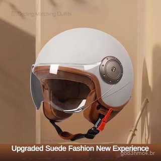 Capacete de Motocicleta, Capacete para Veículo Elétrico, Capacete Fashion Removível e Lavável Unissex 6AT1