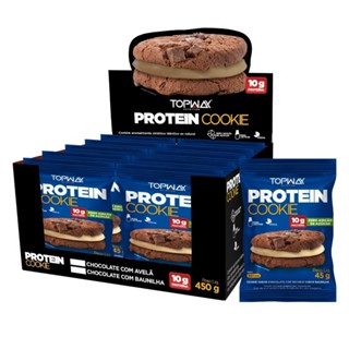 Cookies Topway com Proteína Baunilha 45g - Embalagem com 10 Unidades em Oferta na Shopee