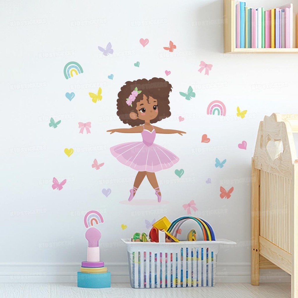 Adesivo Lavável Parede Quarto Menina Bailarina Infantil Bailarina 07