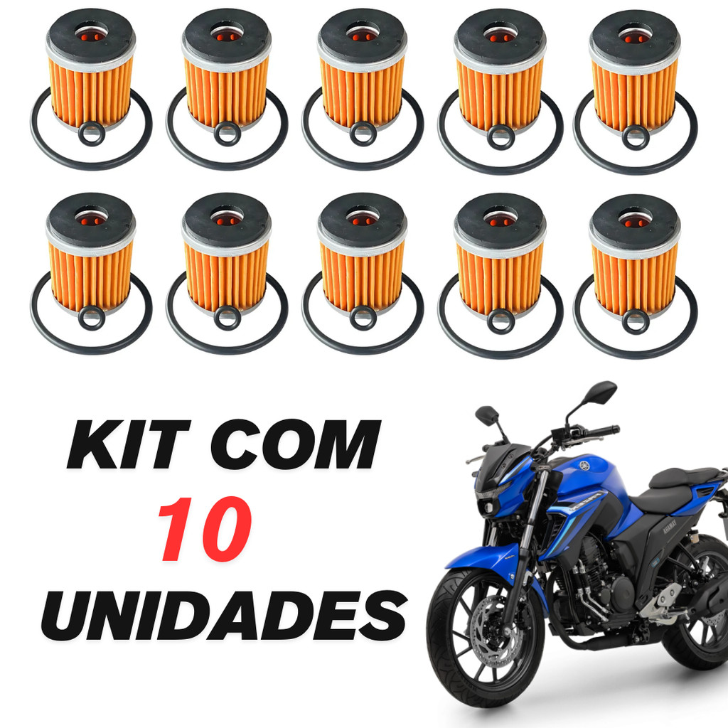 Kit Filtro de Óleo 10 UNIDADES Yamaha Ys Fazer 250 Xtz 250 Lander Tenere Com Oring em Oferta na Shopee