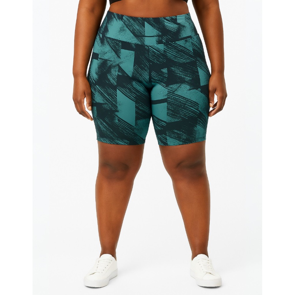 Kit 3 Shorts Bermuda Feminina Fitness Plus Size Estampados Cós Alto Para Caminhada Corrida Academia