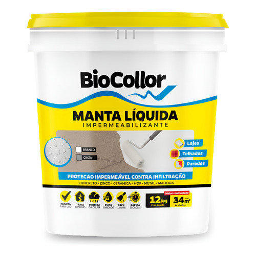 Manta Líquida Impermeabilizante Infiltração Telha Laje Pared Fosco Branco