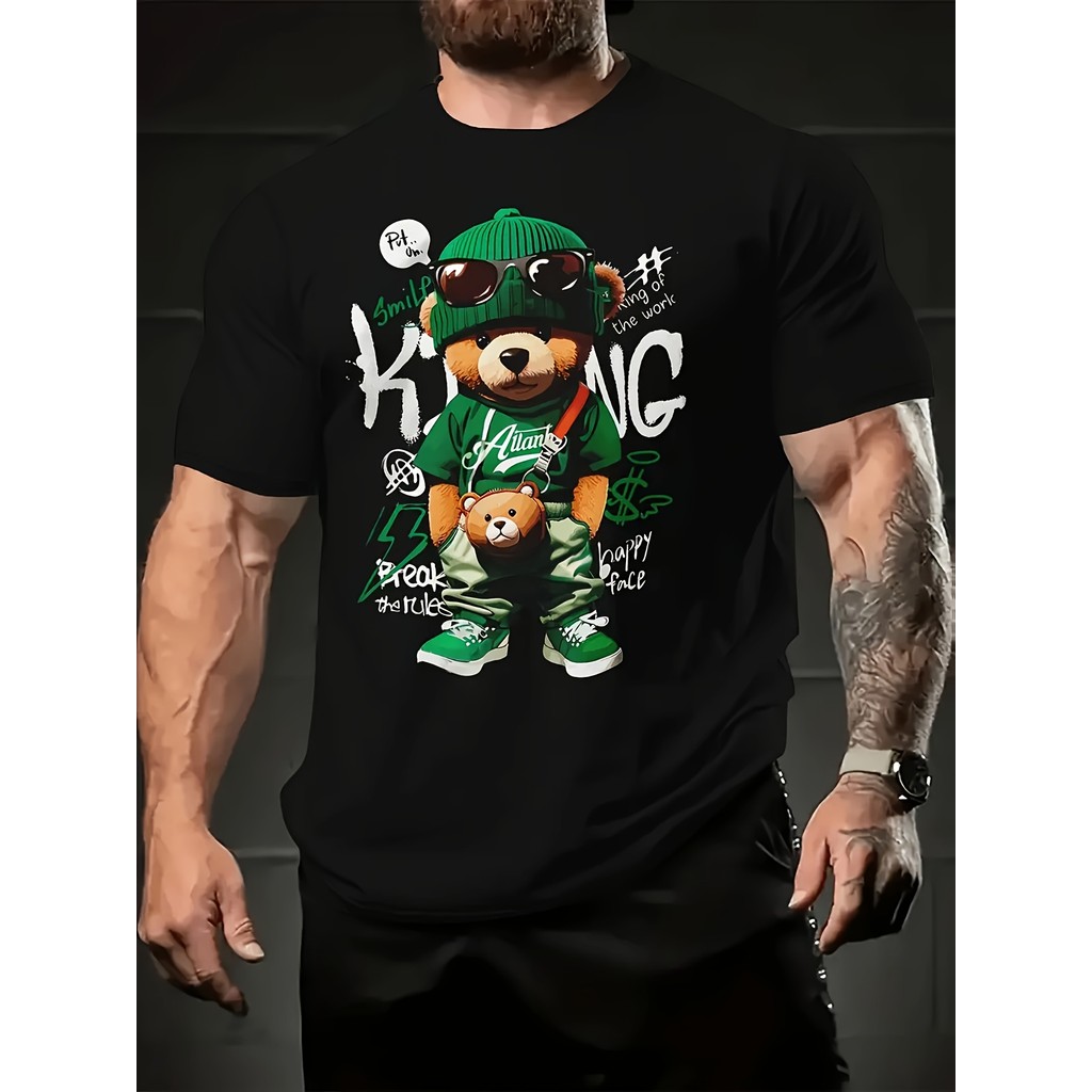Camiseta Masculina 3D Estampa Digital Manga Curta Casual  Esportiva Verão Confortável Envio Imediato