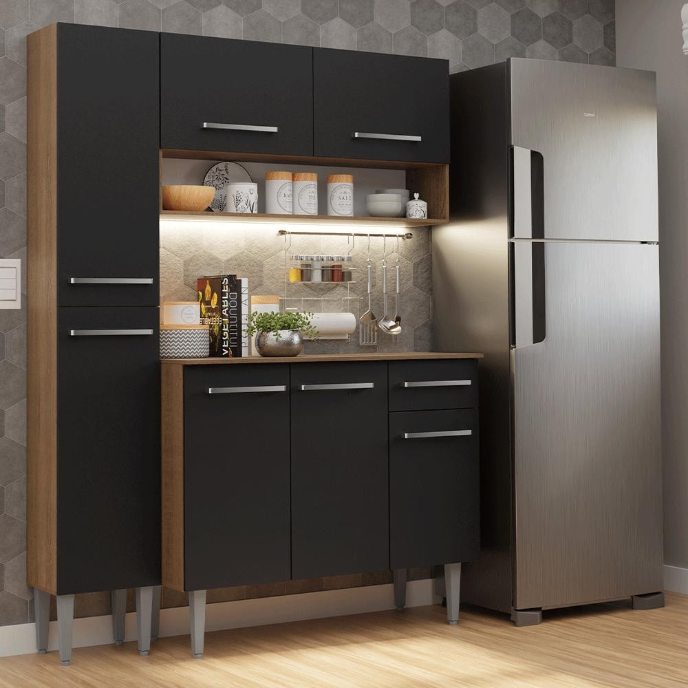 Armário de Cozinha Compacta 137 cm Emilly Madesa 012